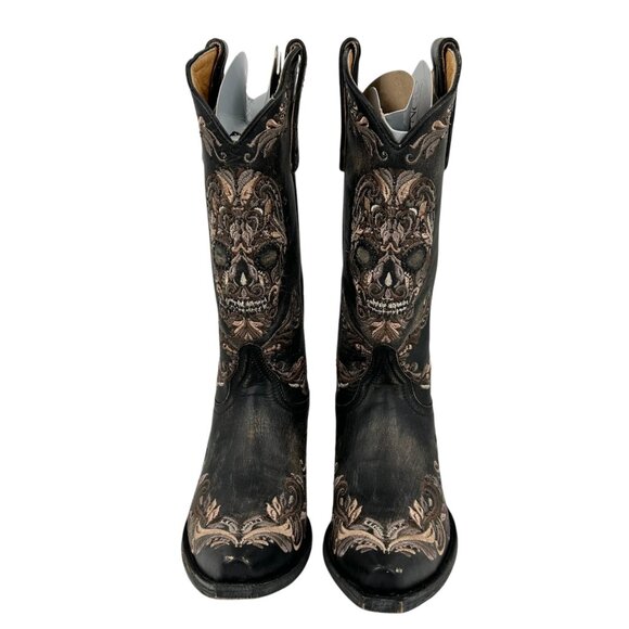 NWOB Old Gringo Dulce Calavera Skull Embroidered Leather Cowboy Boots - Picture 2 of 9